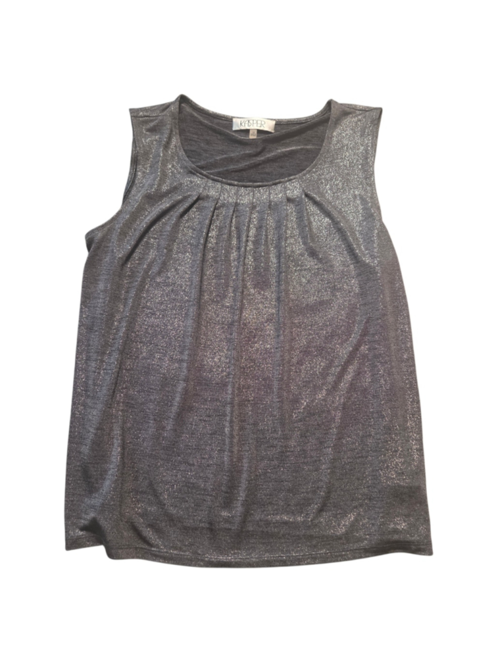 Women's Kasper Metallic Grey Sleeveless Tank Top Size 1X